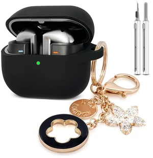 Compatible Silicone Case Cover for Samsung Galaxy Buds 3 Pro, Galaxy Buds 3 with Bling Keychain (Black) Compatible Silicone Case Cover for Samsung Galaxy Buds 3 Pro, Galaxy Buds 3 with Bling Keychain (Black)