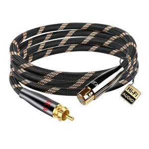 Single XLR Female to RCA Male Cable, BG Series Ultra-high Purity Copper Audio Cable 3.2ft/1M (1 Cable) Single XLR Female to RCA Male Cable, BG Series Ultra-high Purity Copper Audio Cable 3.2ft/1M (1 Cable)