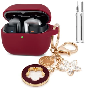 Compatible Case for Samsung Galaxy Buds 3 Pro & Buds 3, Silicone Protective Cover with Bling Keychain, Includes Cleaning Pen (Burgundy) Compatible Case for Samsung Galaxy Buds 3 Pro & Buds 3, Silicone Protective Cover with Bling Keychain, Includes Cleaning Pen (Burgundy)