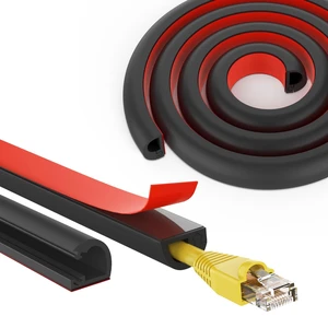 Wall Cord Hider 78 Inch Cable Hider for Wires W0.59 H0.39in Black Self Adhesive, Flexible, PVC Material, for Wall Mount TV, Cable Raceway, Cord Cover Wall Cord Hider 78 Inch Cable Hider for Wires W0.59 H0.39in Black Self Adhesive, Flexible, PVC Material, for Wall Mount TV, Cable Raceway, Cord Cover