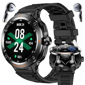 2-in-1 Smartwatch with Earbuds - Zinc Alloy Bezel, 1.46" Round Display, Bluetooth Call Function, Music Playback, NFC, Multiple Sports Modes, Fitness Tracking, Compatible with iPhone Android Smartphone 2-in-1 Smartwatch with Earbuds - Zinc Alloy Bezel, 1.46" Round Display, Bluetooth Call Function, Music Playback, NFC, Multiple Sports Modes, Fitness Tracking, Compatible with iPhone Android Smartphone