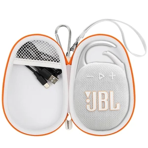 Carrying Case for JBL Clip 5 and for JBL Clip 4 Speaker Shock-Absorbing Shell, Mesh Pocket, Carabiner and Wrist Strap Keep Speaker Gear Protected and Ready to Go, White, Case Only Carrying Case for JBL Clip 5 and for JBL Clip 4 Speaker Shock-Absorbing Shell, Mesh Pocket, Carabiner and Wrist Strap Keep Speaker Gear Protected and Ready to Go, White, Case Only