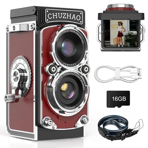 CHUZHAO Digital Camera Retro Portable Mini Vintage Camera Digital TLR Vintage Old Style Camera with 12MP Photos 1080P FHD Video Auto Focus (Red) CHUZHAO Digital Camera Retro Portable Mini Vintage Camera Digital TLR Vintage Old Style Camera with 12MP Photos 1080P FHD Video Auto Focus (Red)