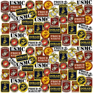 United States Marine Corps Badges 100 Sticker Pack Waterproof Vinyl Officially Licensed Marines Stickers Great for Water Bottles, Skateboards, Luggage, Laptops, Bumpers & Cars United States Marine Corps Badges 100 Sticker Pack Waterproof Vinyl Officially Licensed Marines Stickers Great for Water Bottles, Skateboards, Luggage, Laptops, Bumpers & Cars