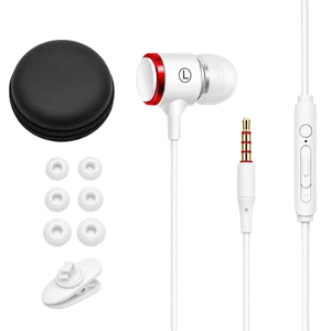3.5mm Wired Earbuds with Mic, Volume Control & Carrying Case, White Balanced stereo sound, clear-call mic, passive noise isolation, S/M/L ear tips, 1.2m cable and compact carrying case 3.5mm Wired Earbuds with Mic, Volume Control & Carrying Case, White Balanced stereo sound, clear-call mic, passive noise isolation, S/M/L ear tips, 1.2m cable and compact carrying case