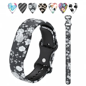Printed Silicone Band Compatible with Google Fitbit Air Band for Women Soft Adjustable Replacement Wristband, Cute Floral Leopard Paw Butterfly Pattern Waterproof Strap for Fit bit Air, Daily Wear Printed Silicone Band Compatible with Google Fitbit Air Band for Women Soft Adjustable Replacement Wristband, Cute Floral Leopard Paw Butterfly Pattern Waterproof Strap for Fit bit Air, Daily Wear