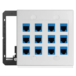 12 Port Ethernet Wall Plate Cat6 Jack RJ45 Keystone Cables Inline Coupler Wires Connector Date Box Cover with 2 Gang Low Voltage Mount Gift for Network Outlet Setup 12 Port Ethernet Wall Plate Cat6 Jack RJ45 Keystone Cables Inline Coupler Wires Connector Date Box Cover with 2 Gang Low Voltage Mount Gift for Network Outlet Setup