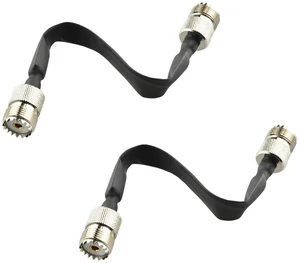 6Inch UHF Female SO-239 to UHF Female SO239 Flat Coaxial Cable for Window/Door Pass Through 50 Ohm Black Coax Pigtail for Ham Radio, CB Radio, Antenna Feed 6Inch UHF Female SO-239 to UHF Female SO239 Flat Coaxial Cable for Window/Door Pass Through 50 Ohm Black Coax Pigtail for Ham Radio, CB Radio, Antenna Feed