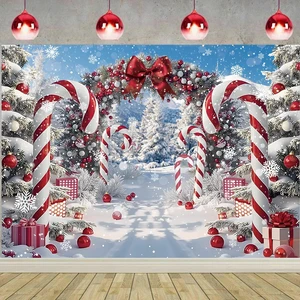 Merry Christmas Candy Cane Backdrop for Photography Winter Snow Banner 10x8ft Scenery Christmas Tree Photo Background, Xmas Holiday Decoration, New Year Eve Family Party Banner Supplies Merry Christmas Candy Cane Backdrop for Photography Winter Snow Banner 10x8ft Scenery Christmas Tree Photo Background, Xmas Holiday Decoration, New Year Eve Family Party Banner Supplies