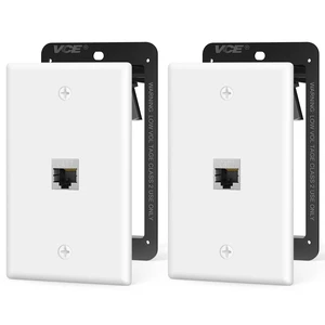 CAT7 Shielded Ethernet Wall Plate 10Gbps with Bracket, Silver 2-Pack UL Listed for Safety, 10Gbps Shielded Keystone Coupler, Bracket with Alignment Holes for Easy Installation, PoE Support CAT7 Shielded Ethernet Wall Plate 10Gbps with Bracket, Silver 2-Pack UL Listed for Safety, 10Gbps Shielded Keystone Coupler, Bracket with Alignment Holes for Easy Installation, PoE Support