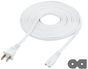 Extra Long 25-Foot Polarized Power Cord Compatible with Select Vizio, Insignia, JVC TV LED Smart Screens and Vizio Sound Systems and Many Other Electronics - 2-Prong AC Wall Plug (White, 25-Foot) Extra Long 25-Foot Polarized Power Cord Compatible with Select Vizio, Insignia, JVC TV LED Smart Screens and Vizio Sound Systems and Many Other Electronics - 2-Prong AC Wall Plug (White, 25-Foot)