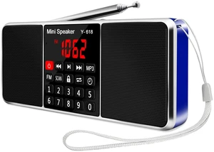 Multifunction Digital FM Radio Media Speaker MP3 Music Player, Blue Support TF Card USB Drive, LED Screen Display, Setting Timing Shutdown Function Multifunction Digital FM Radio Media Speaker MP3 Music Player, Blue Support TF Card USB Drive, LED Screen Display, Setting Timing Shutdown Function