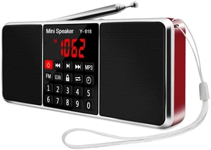 Multifunction Digital FM Radio Media Speaker MP3 Music Player, Red Support TF Card USB Drive, LED Screen Display, Setting Timing Shutdown Function Multifunction Digital FM Radio Media Speaker MP3 Music Player, Red Support TF Card USB Drive, LED Screen Display, Setting Timing Shutdown Function