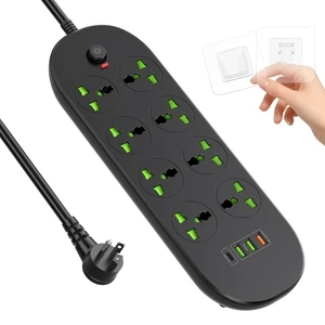 Flat Plug Extension Cord with 8 Wide Space Universal Outlets 4 USB (1 USB C PD 20W), 110-265V, Max 3000w, 6ft Outlet Extender, Wall Mount Power Strip for Home Office Dorm Room Essentials Flat Plug Extension Cord with 8 Wide Space Universal Outlets 4 USB (1 USB C PD 20W), 110-265V, Max 3000w, 6ft Outlet Extender, Wall Mount Power Strip for Home Office Dorm Room Essentials