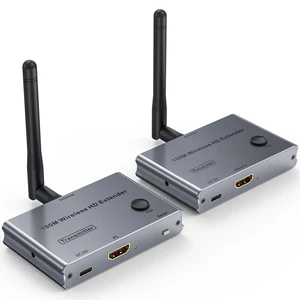 Wireless HDMI Transmitter and Receiver 4K@30Hz HDMI Wireless Extender Kit 328Ft/100M 4K Video & Audio Sender and Receiver for Casting Video & Audio to Large Screen TV/Projector from Laptop/PC/Camera Wireless HDMI Transmitter and Receiver 4K@30Hz HDMI Wireless Extender Kit 328Ft/100M 4K Video & Audio Sender and Receiver for Casting Video & Audio to Large Screen TV/Projector from Laptop/PC/Camera