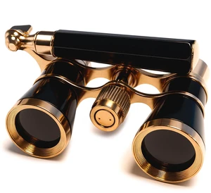 3 x 25 Opera Glasses Theater Binoculars, Black with Gold Color Trim, w/Built-in Extendable Handle, Crystal Clear Optics (CCO), for Adults Kids Women in Musical Concert, Gift Box 3 x 25 Opera Glasses Theater Binoculars, Black with Gold Color Trim, w/Built-in Extendable Handle, Crystal Clear Optics (CCO), for Adults Kids Women in Musical Concert, Gift Box