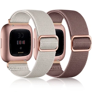 Stretchy Nylon Watch Band Compatible for Fitbit Versa 2 Bands Men Women Elastic Strap,Soft Breathable Sport Replacement Wristband for Versa 2/ Versa/ Versa lite/Versa SE Smartwatch,Washable 2 Pack Stretchy Nylon Watch Band Compatible for Fitbit Versa 2 Bands Men Women Elastic Strap,Soft Breathable Sport Replacement Wristband for Versa 2/ Versa/ Versa lite/Versa SE Smartwatch,Washable 2 Pack