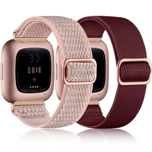 Stretchy Nylon Watch Band Compatible for Fitbit Versa 2 Bands Men Women Elastic Strap,Soft Breathable Sport Replacement Wristband for Versa 2/ Versa/ Versa lite/Versa SE Smartwatch,Washable 2 Pack Stretchy Nylon Watch Band Compatible for Fitbit Versa 2 Bands Men Women Elastic Strap,Soft Breathable Sport Replacement Wristband for Versa 2/ Versa/ Versa lite/Versa SE Smartwatch,Washable 2 Pack