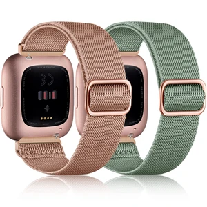 Stretchy Nylon Watch Band Compatible for Fitbit Versa 2 Bands Men Women Elastic Strap,Soft Breathable Sport Replacement Wristband for Versa 2/ Versa/ Versa lite/Versa SE Smartwatch,Washable 2 Pack Stretchy Nylon Watch Band Compatible for Fitbit Versa 2 Bands Men Women Elastic Strap,Soft Breathable Sport Replacement Wristband for Versa 2/ Versa/ Versa lite/Versa SE Smartwatch,Washable 2 Pack