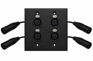 4 Port Black XLR Wall Plate, Solderless Female to Male Connector No-Solder XLR Wall Plate with Female to Male Connectors for Pro Audio, Studio, Stage, Rack & In-Wall Installations 4 Port Black XLR Wall Plate, Solderless Female to Male Connector No-Solder XLR Wall Plate with Female to Male Connectors for Pro Audio, Studio, Stage, Rack & In-Wall Installations