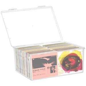 Stackable Clear Plastic CD Organizer,11.9"x 8.5"CD Storage Box, Clear CD Holder Case with Lids Store 40+ CDs, Storage Container Shelf Organizer Bin for DVDs,Video Games, Blu-ray, Books, Home, Office Stackable Clear Plastic CD Organizer,11.9"x 8.5"CD Storage Box, Clear CD Holder Case with Lids Store 40+ CDs, Storage Container Shelf Organizer Bin for DVDs,Video Games, Blu-ray, Books, Home, Office