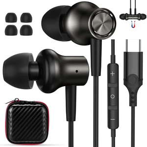 USB C Earbuds for iPhone 18 Pro Max 17 16 15 16e Magnetic Wired Headphone for Samsung S26 Ultra S25 FE S23 A17 Z Fold 8 7 In Ear Noise Canceling Headset Type C Earphone for iPad A16 Pixel 9a 10a 10 9 USB C Earbuds for iPhone 18 Pro Max 17 16 15 16e Magnetic Wired Headphone for Samsung S26 Ultra S25 FE S23 A17 Z Fold 8 7 In Ear Noise Canceling Headset Type C Earphone for iPad A16 Pixel 9a 10a 10 9
