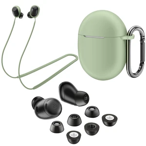 Memory Foam Ear Tips for Pixel Buds Pro,Silicone Case Cover with Keychain,Anti-Lost Strap,Foam Tips for Pixel Buds Pro 3 Pairs S/M/L(Lemongrass Case+Lemongrass Strap+Black Eartips) Memory Foam Ear Tips for Pixel Buds Pro,Silicone Case Cover with Keychain,Anti-Lost Strap,Foam Tips for Pixel Buds Pro 3 Pairs S/M/L(Lemongrass Case+Lemongrass Strap+Black Eartips)