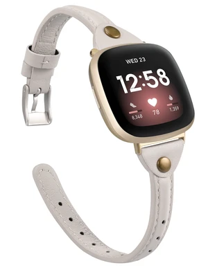Compatible with Fitbit Versa 3/Fitbit Sense Band for Women and Men, Slim & Thin Leather Straps Bracelet Wristband for Fitbit Versa 3/ Fitbit Sense Smartwatch (Starlight) Compatible with Fitbit Versa 3/Fitbit Sense Band for Women and Men, Slim & Thin Leather Straps Bracelet Wristband for Fitbit Versa 3/ Fitbit Sense Smartwatch (Starlight)
