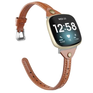 Compatible with Fitbit Versa 4/Versa 3/Sense 2/Sense Band for Women, Slim & Thin Leather Straps Bracelet Wristband for Fitbit Versa 4/ Fitbit Sense Smartwatch, Brown Compatible with Fitbit Versa 4/Versa 3/Sense 2/Sense Band for Women, Slim & Thin Leather Straps Bracelet Wristband for Fitbit Versa 4/ Fitbit Sense Smartwatch, Brown