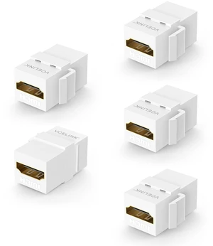 8K HDMI Keystone Jack, 4K 120Hz Support 48 Gbps High Speed, 5-Pack 8K 60Hz and 4K 120Hz Support, HDMI 2.1 Female to Female Gold Plated Adapters, Snap-in 180 Degree for Wall Plate 8K HDMI Keystone Jack, 4K 120Hz Support 48 Gbps High Speed, 5-Pack 8K 60Hz and 4K 120Hz Support, HDMI 2.1 Female to Female Gold Plated Adapters, Snap-in 180 Degree for Wall Plate