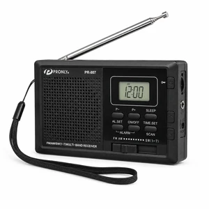 PR-807 AM FM SW1-7 Multi-Band Radio, Alarm Clock & Sleep Timer AA or DC 3V Power, Auto Scan & Station Presets, 12/24H LCD, Key Lock, 3.5mm Headphone Jack PR-807 AM FM SW1-7 Multi-Band Radio, Alarm Clock & Sleep Timer AA or DC 3V Power, Auto Scan & Station Presets, 12/24H LCD, Key Lock, 3.5mm Headphone Jack