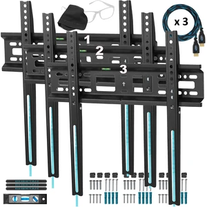 Fixed TV Mount (3-Pack) for Most 26-60 Inch TVs up to 115lbs, Each with 10ft HDMI Cable, VESA 400x400mm, Flat Screen TV Wall Mount Bracket, Fits 16" Studs, Quick Release Lock, Low 1" Profile Fixed TV Mount (3-Pack) for Most 26-60 Inch TVs up to 115lbs, Each with 10ft HDMI Cable, VESA 400x400mm, Flat Screen TV Wall Mount Bracket, Fits 16" Studs, Quick Release Lock, Low 1" Profile