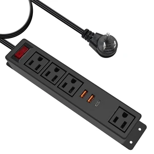 Multi Plug Outlet with USB C 20W Wall Mounted Power Strip Desk Mountable Extension Cord 4 Outlets 3 USB Ports (2 QC USB-A& 1 PD USB-C) Ports Flat Plug for Home Workshop Dorm Office Multi Plug Outlet with USB C 20W Wall Mounted Power Strip Desk Mountable Extension Cord 4 Outlets 3 USB Ports (2 QC USB-A& 1 PD USB-C) Ports Flat Plug for Home Workshop Dorm Office