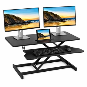 Standing Desk Converter 37 Inch Height Adjustable Desk Riser with GasSpring Lift, Duals Screen Converter and Laptop Workstation, Sit Stand Ergonomic Riser with Keyboard Tray for Offices (BlackA) Standing Desk Converter 37 Inch Height Adjustable Desk Riser with GasSpring Lift, Duals Screen Converter and Laptop Workstation, Sit Stand Ergonomic Riser with Keyboard Tray for Offices (BlackA)
