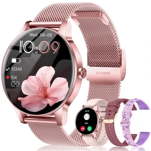 Smart Watches for Women, 1.27'' TFT Fitness Watch With Bluetooth Answer/Make Call,24H Heart Rate/SpO2/Sleep Monitor/Menstrual Cycle/120+ Sports Fitness Tracker for iPhone Android iOS(4 Straps,Pink) Smart Watches for Women, 1.27'' TFT Fitness Watch With Bluetooth Answer/Make Call,24H Heart Rate/SpO2/Sleep Monitor/Menstrual Cycle/120+ Sports Fitness Tracker for iPhone Android iOS(4 Straps,Pink)