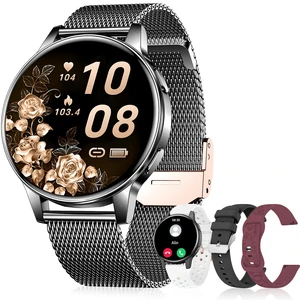 Smart Watches for Women, 1.27" Fitness Watch with Bluetooth Make & Answer Calls,24H Heart Rate/SpO2/Sleep Monitor,120+ Sport Modes IP68 Fitness Tracker Compatible with iOS & Android (4 Straps,Black) Smart Watches for Women, 1.27" Fitness Watch with Bluetooth Make & Answer Calls,24H Heart Rate/SpO2/Sleep Monitor,120+ Sport Modes IP68 Fitness Tracker Compatible with iOS & Android (4 Straps,Black)