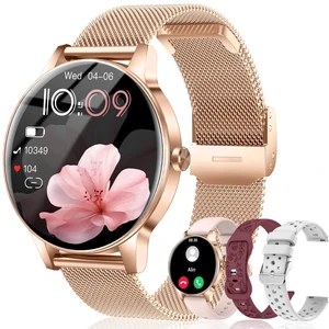 Smart Watch for Women, 1.27'' TFT Fitness Watch With Bluetooth Answer/Make Call,24H Heart Rate/SpO2/Sleep Monitor/Menstrual Cycle/120+ Sports Fitness Tracker for iPhone Android iOS(4 Straps,Rose Gold) Smart Watch for Women, 1.27'' TFT Fitness Watch With Bluetooth Answer/Make Call,24H Heart Rate/SpO2/Sleep Monitor/Menstrual Cycle/120+ Sports Fitness Tracker for iPhone Android iOS(4 Straps,Rose Gold)