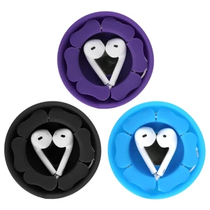 Wired Earbud Case 3 Pack Earphone Headphone Cord Organizer Earbuds Wrap Soft Silicone Magnetic Holder Storage Tangle Free Cable Winder(Black/Blue/Purple) Wired Earbud Case 3 Pack Earphone Headphone Cord Organizer Earbuds Wrap Soft Silicone Magnetic Holder Storage Tangle Free Cable Winder(Black/Blue/Purple)