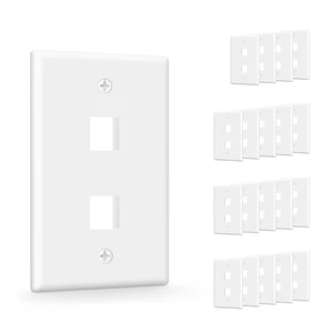 UL Listed Keystone Wall Plate 2-Port for Keystone Jack, White 20-Pack UL Listed for Safety, Designed for RJ45/HDMI/Coax Kystone Jack, Low Profile Wall Plate, Bulk Pack UL Listed Keystone Wall Plate 2-Port for Keystone Jack, White 20-Pack UL Listed for Safety, Designed for RJ45/HDMI/Coax Kystone Jack, Low Profile Wall Plate, Bulk Pack