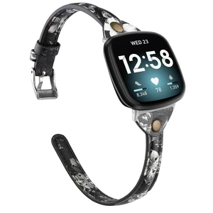 Compatible with Fitbit Versa 4/Versa 3/Sense 2/Sense Band for Women, Slim & Thin Leather Straps Bracelet Wristband for Fitbit Versa 4/ Fitbit Sense Smartwatch, White Floral Compatible with Fitbit Versa 4/Versa 3/Sense 2/Sense Band for Women, Slim & Thin Leather Straps Bracelet Wristband for Fitbit Versa 4/ Fitbit Sense Smartwatch, White Floral