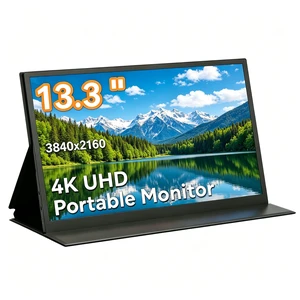 4K Portable Monitor 13.3 Inch, IPS Ultra HD 3840x2160 External Display 16:10 aspect, 60Hz, 300 nits brightness, ultra-slim 0.39" body. USB-C & Mini HDMI ready for laptop, phone, console 4K Portable Monitor 13.3 Inch, IPS Ultra HD 3840x2160 External Display 16:10 aspect, 60Hz, 300 nits brightness, ultra-slim 0.39" body. USB-C & Mini HDMI ready for laptop, phone, console
