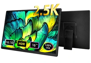 2.5K Portable Monitor for Laptop - 16 inch QHD Laptop Screen Extender 120% sRGB Wide Color HDR HDMI USB C Travel External Display with Kickstand Gaming Monitor for Computer PC Phone Game Console 2.5K Portable Monitor for Laptop - 16 inch QHD Laptop Screen Extender 120% sRGB Wide Color HDR HDMI USB C Travel External Display with Kickstand Gaming Monitor for Computer PC Phone Game Console