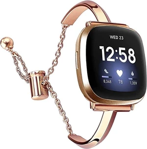 Silm Band Compatible with Fitbit Versa 4/Fitbit Sense 2 Band,Rose Gold Cute Women, Bling,Jewelry,Metal,Strap,Replacement,Compatible for Fitbit Sense/Versa 3,Women Silm Band Compatible with Fitbit Versa 4/Fitbit Sense 2 Band,Rose Gold Cute Women, Bling,Jewelry,Metal,Strap,Replacement,Compatible for Fitbit Sense/Versa 3,Women