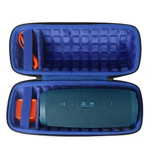 Hard Travel Case for JBL Charge 5/4 Speaker, Black+Royal Blue Portable Travel Bag Replacement with Custom Molded Interior and Handle, Shockproof EVA Shell and Soft Lining Hard Travel Case for JBL Charge 5/4 Speaker, Black+Royal Blue Portable Travel Bag Replacement with Custom Molded Interior and Handle, Shockproof EVA Shell and Soft Lining