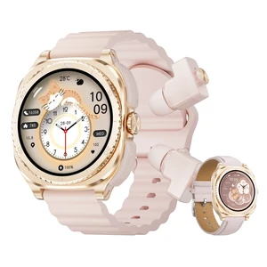 Smart Watch with Earbuds for Women, 2 Straps Silicone & Leather, 1.53'' HD Screen Fitness Tracker Watch, Hidden Earbuds for Listening to Music/Answer&Make Calls, Watch Gift for Lady Smart Watch with Earbuds for Women, 2 Straps Silicone & Leather, 1.53'' HD Screen Fitness Tracker Watch, Hidden Earbuds for Listening to Music/Answer&Make Calls, Watch Gift for Lady