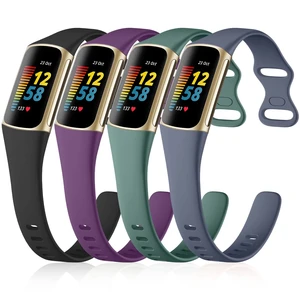 4 Pack Slim Band Compatible with Fitbit Charge 5/6 Bands Women Men Soft Silicone Strap, Sport Replacement Wristband for Fitbit Charge 5 6 Fitness Tracker, Black/Plum/Blue Gray/Pine Green 4 Pack Slim Band Compatible with Fitbit Charge 5/6 Bands Women Men Soft Silicone Strap, Sport Replacement Wristband for Fitbit Charge 5 6 Fitness Tracker, Black/Plum/Blue Gray/Pine Green