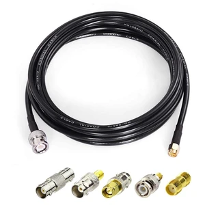 SMA Male to BNC Male RG58 Coaxial Cable 6.5ft + 5pcs Adapter Kit SMA to BNC Adapter Jumper for Two Way Radio BaoFeng Antennas Wireless LAN Device WiFi Radio External Antenna etc SMA Male to BNC Male RG58 Coaxial Cable 6.5ft + 5pcs Adapter Kit SMA to BNC Adapter Jumper for Two Way Radio BaoFeng Antennas Wireless LAN Device WiFi Radio External Antenna etc