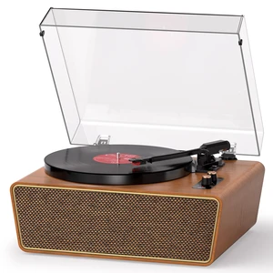 Heritage Walnut Bluetooth Record Player, 3-Speed Turntable Premium walnut design with Bluetooth, 3-speed playback, ruby stylus, Hi-Fi sound, PC recording, AUX and RCA output Heritage Walnut Bluetooth Record Player, 3-Speed Turntable Premium walnut design with Bluetooth, 3-speed playback, ruby stylus, Hi-Fi sound, PC recording, AUX and RCA output
