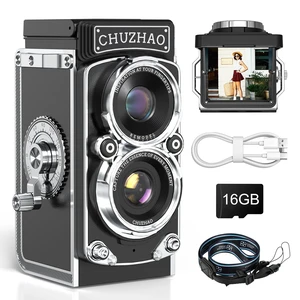 CHUZHAO Digital Camera Retro Portable Mini Vintage Camera Digital TLR Vintage Old Style Camera with 12MP Photos 1080P FHD Video Auto Focus - Black CHUZHAO Digital Camera Retro Portable Mini Vintage Camera Digital TLR Vintage Old Style Camera with 12MP Photos 1080P FHD Video Auto Focus - Black