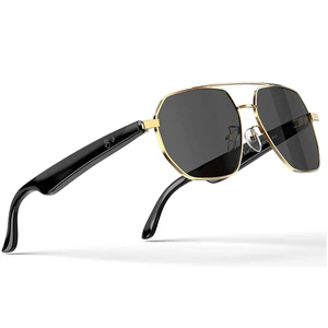 Smart Glasses with 165 Languages Real-Time AI Translation, Bluetooth 6.0 Audio Sunglasses for Men Women, Gold Frame TAC Polarized Black Lens UV400, Open Ear Headphone Glasses with Mic Smart Glasses with 165 Languages Real-Time AI Translation, Bluetooth 6.0 Audio Sunglasses for Men Women, Gold Frame TAC Polarized Black Lens UV400, Open Ear Headphone Glasses with Mic